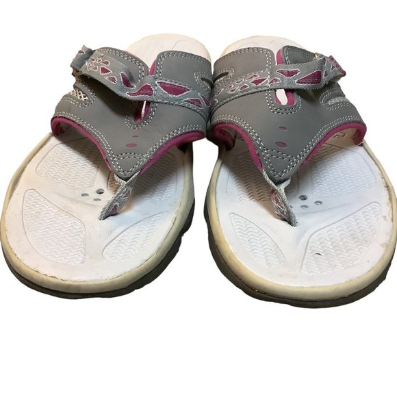 BASS Women's Gray & Pink Thong/T-Strap Comfortable Athletic Style Sandals-Size 9 - Picture 5 of 8